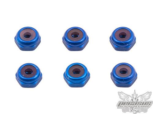 Team Associated FT 4-40 Aluminum Locknut, Blue Anodized (6)