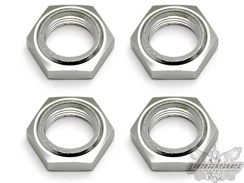 Team Associated Nyloc Wheel Nuts, Silver (4)