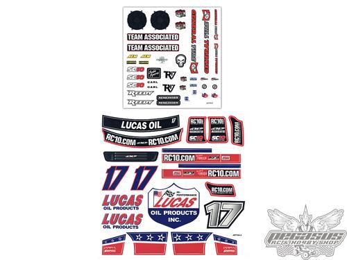 Team Associated SC10 Decal Sheet, Lucas Oil