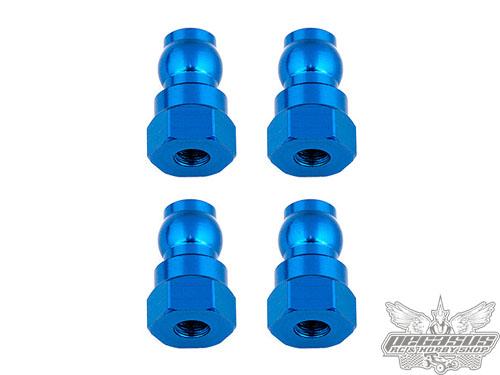 Team Associated Shock Bushings, 12 mm, blue aluminum