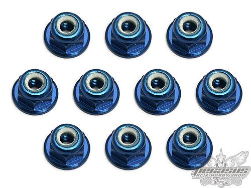 Team Associated FT 3mm (M3) Locknut, Blue Aluminum (10pcs)