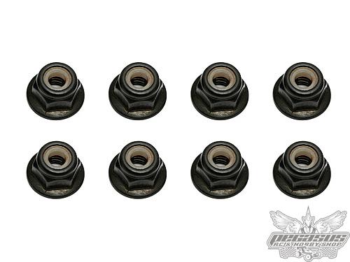 Team Associated M4 Locknut, with Flange and Knurl (8)