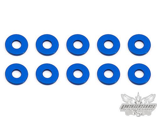 Team Associated Bulkhead Washers, 7.8x1.0 mm, blue aluminum