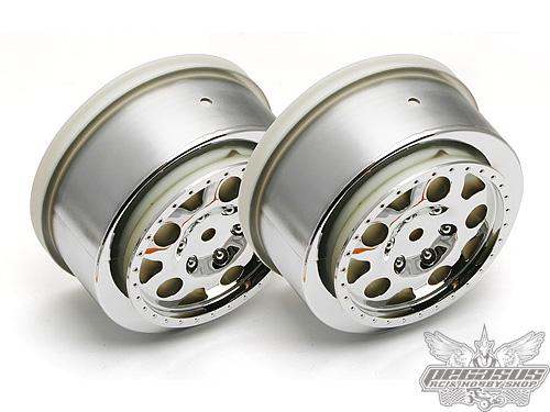 Team Associated SC10 KMC Wheel, Chrome, Rear (Non-Hex)