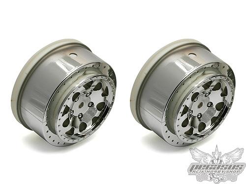 Team Associated KMC Hex Wheels, Chrome (Hex)