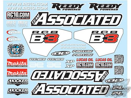 Team Associated RC8B3 Decal Sheet