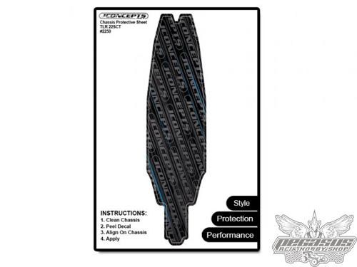 JConcepts TLR 22SCT precut chassis protective sheet black 2pc