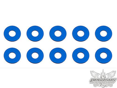 Team Associated Bulkhead Washers, 7.8x0.5 mm, blue aluminum