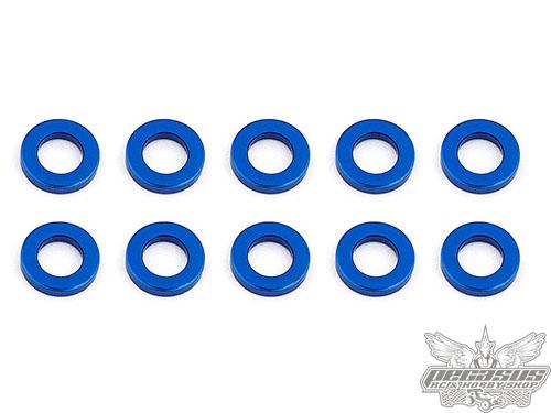 Team Associated Ballstud Washers, 5.5x1.0 mm, blue aluminum