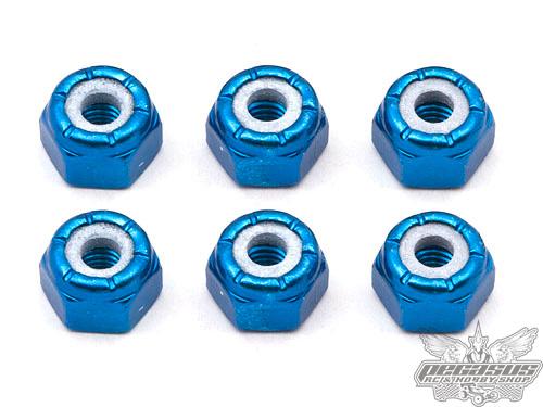 Team Associated FT 8-32 Blue Aluminum Locknut (6)