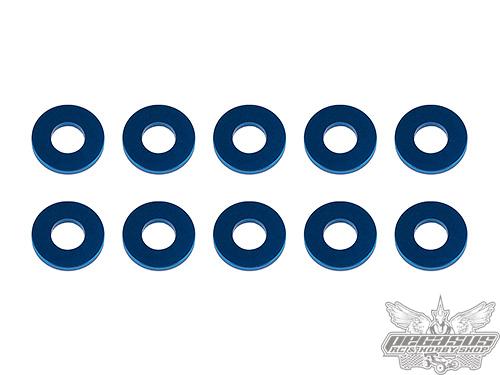 Team Associated Washers, 7.8x3.5x1.0mm, blue aluminum