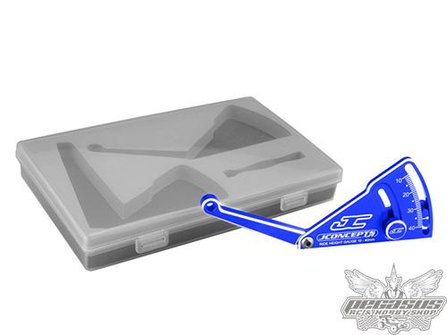 JConcepts Aluminum Ride Height Gauge Adjustable, 10-40MM W/CASE, Blue