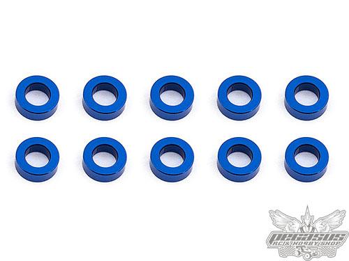 Team Associated Ballstud Washers, 5.5x2.0 mm, blue aluminum