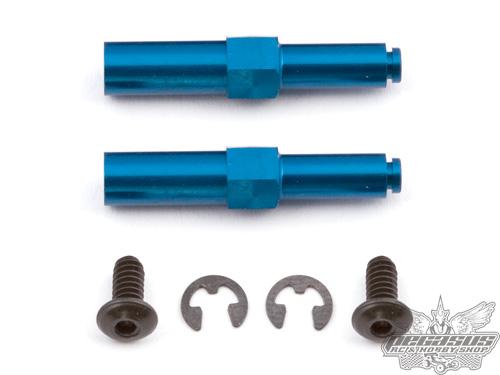 Team Associated B4 FT Center Drilled Axle, blue aluminum