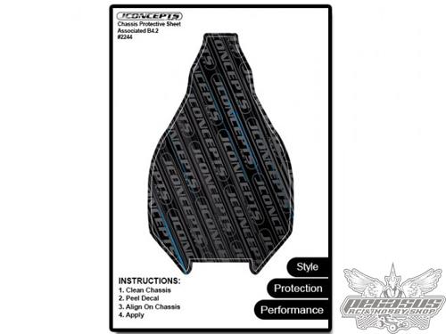 JConcepts B4.2 precut chassis protective sheet black 2pc