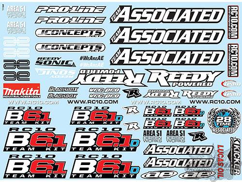 Team Associated B6.1 and B6.1D Decal Sheet