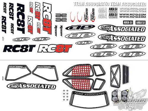 Team Associated RC8T Decal Sheet