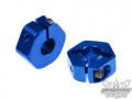 RC car remote control JConcepts - 12mm front clamping hex adaptor for SC10 - blue anodized aluminum