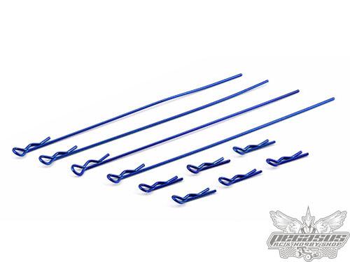 Team Associated FT Body Clips, metallic blue