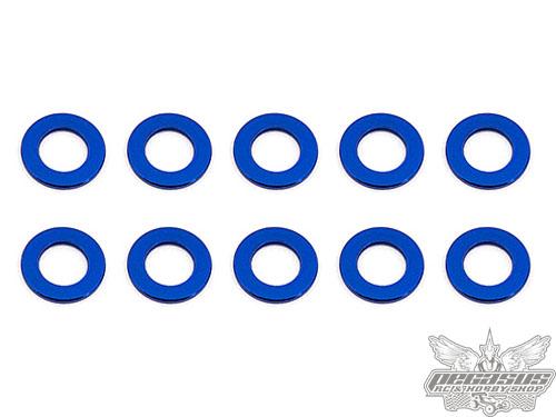 Team Associated Ballstud Washers, 5.5x0.5 mm, blue aluminum